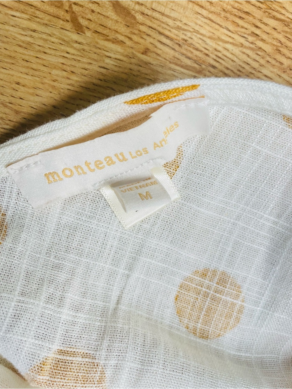 Monteau Cream Jumpsuit with Mustard Polka Dot Print and Belt - Picture 7 of 10